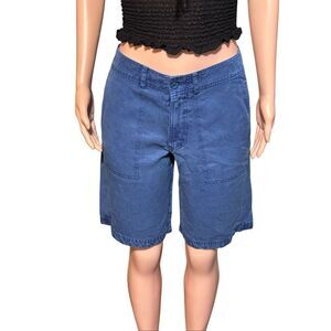 Pulp women's mid-rise blue summer utility Tencel Shorts size 8/M